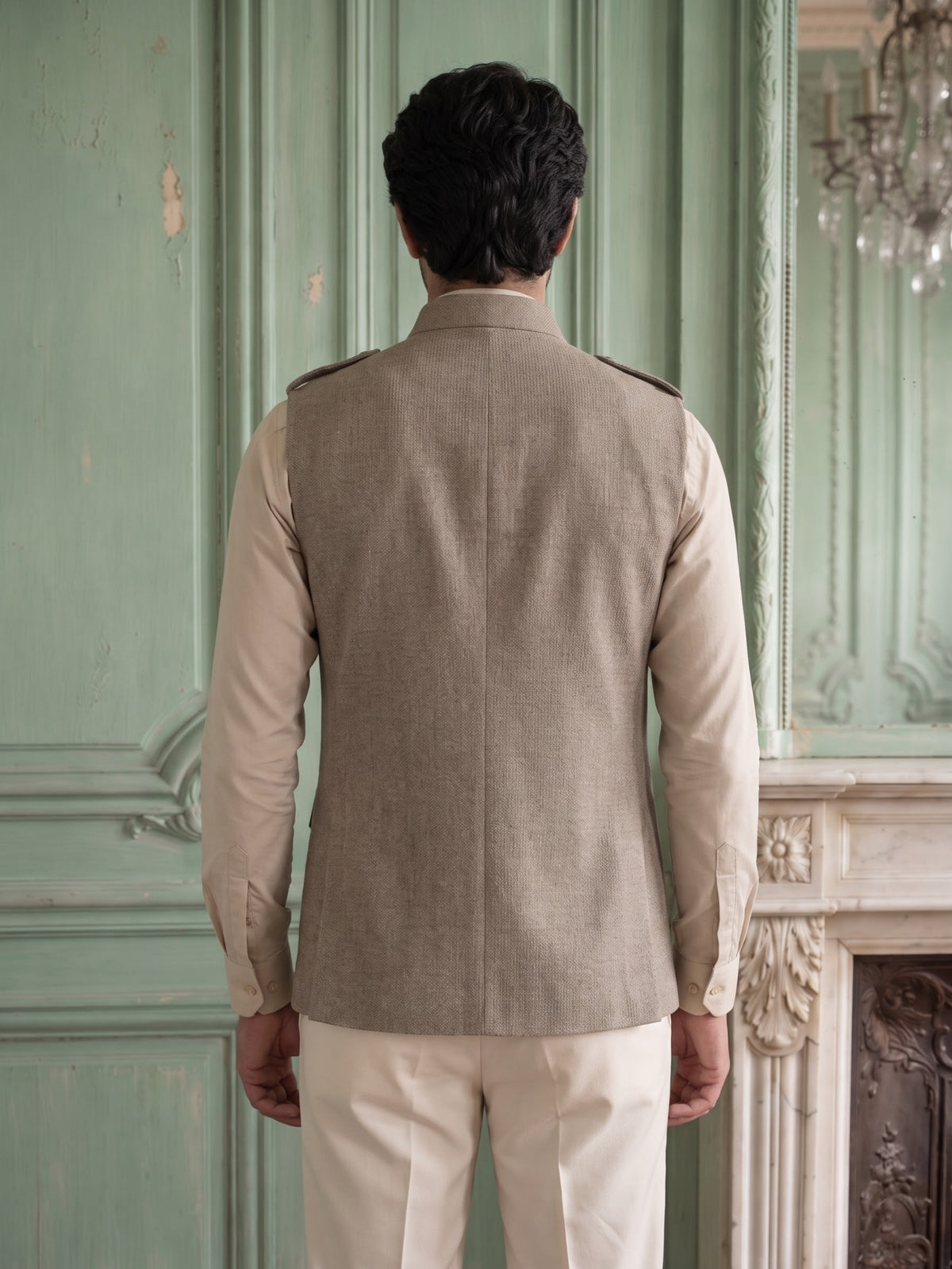 Elite Stretch Knit Bandi Jacket with Shoulder Loops and Patch Pockets