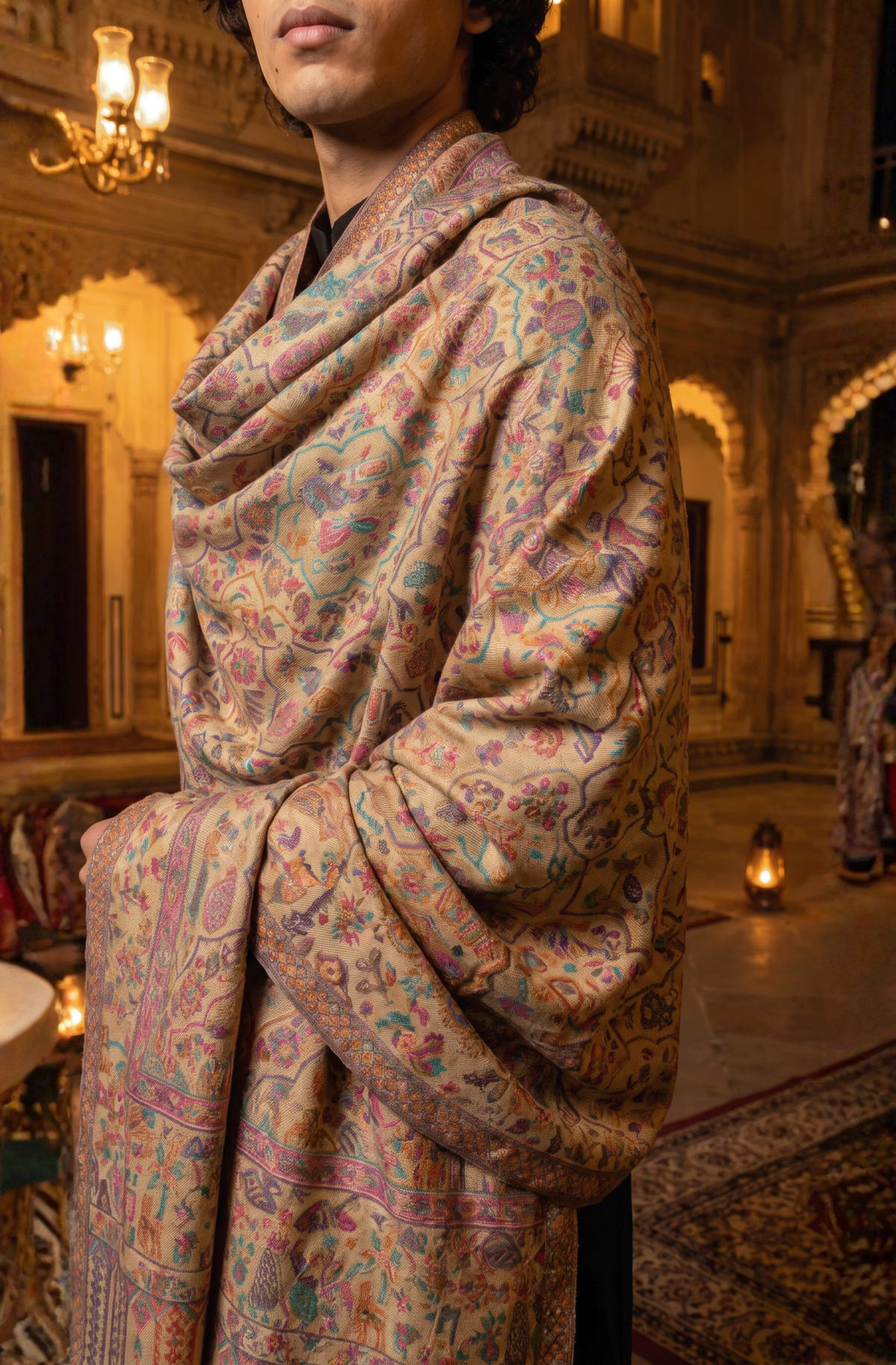 Multicolour Pashmina Jacquard Dupatta