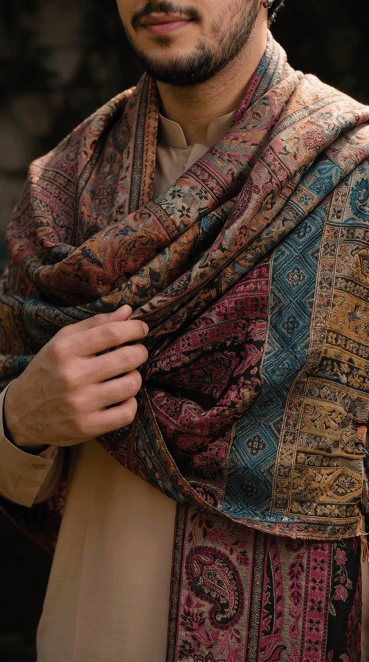 Multicolour Pashmina Jacquard Dupatta