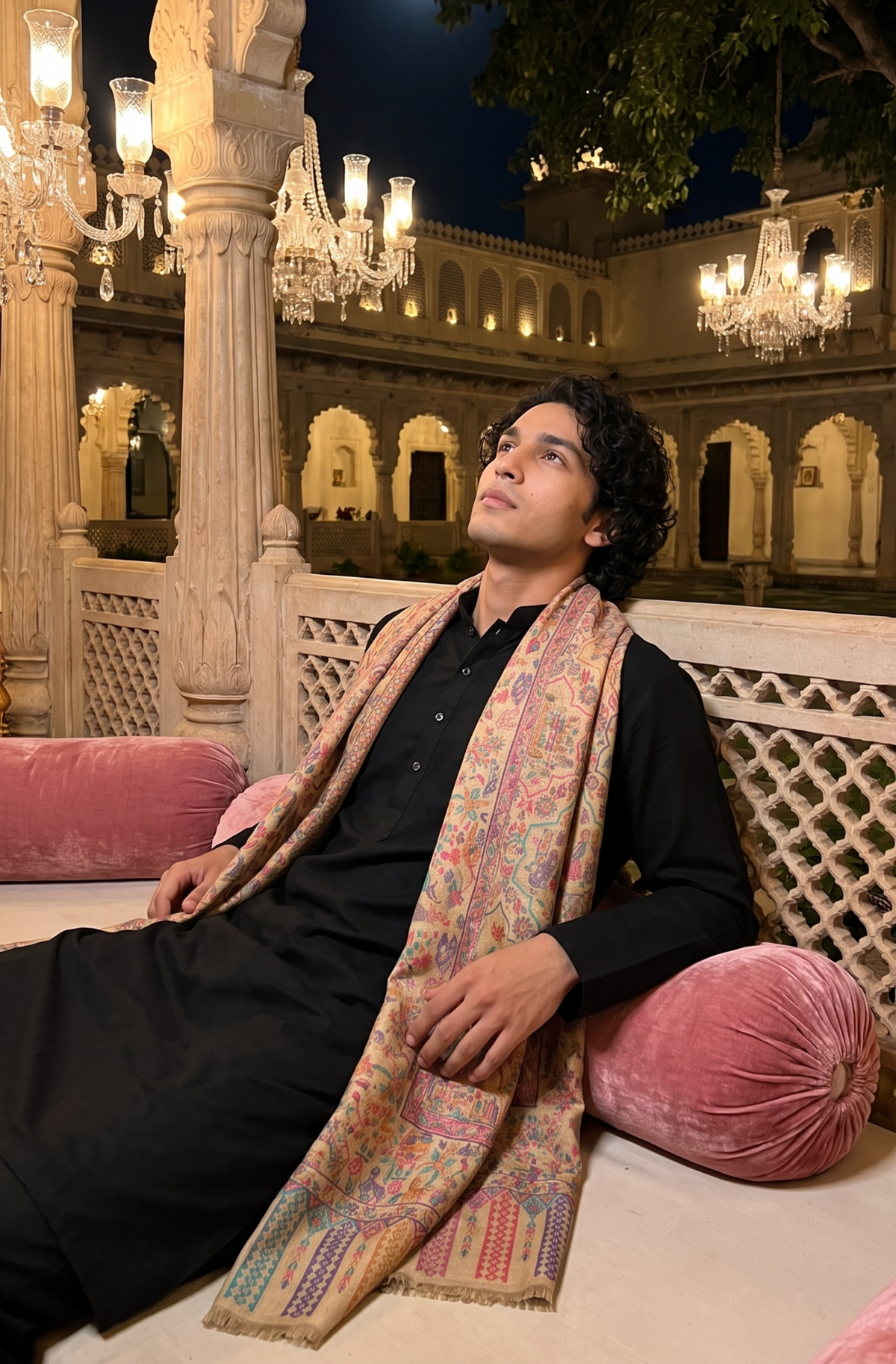 Multicolour Pashmina Jacquard Dupatta