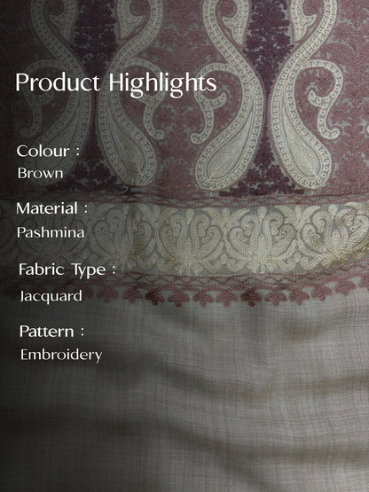 Multicolour Pashmina Jacquard Dupatta with Embroidery