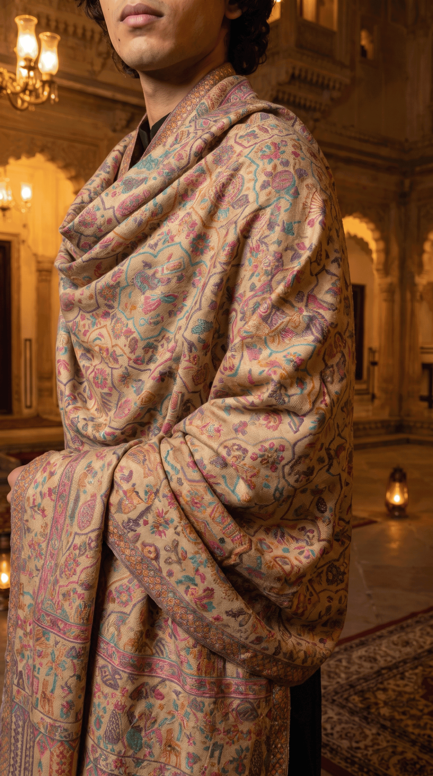 Multicolour Pashmina Jacquard Dupatta