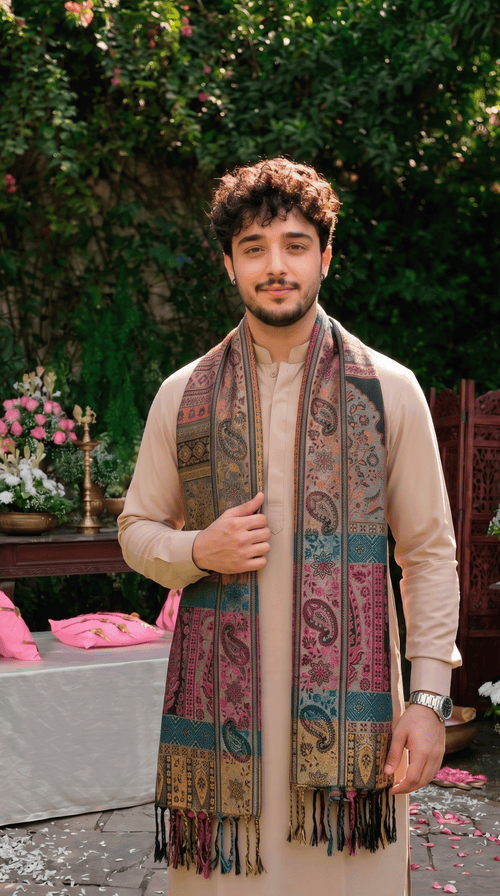 Multicolour Pashmina Jacquard Dupatta