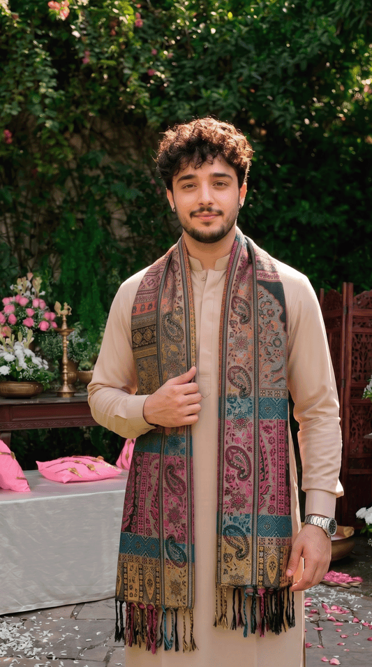 Multicolour Pashmina Jacquard Dupatta