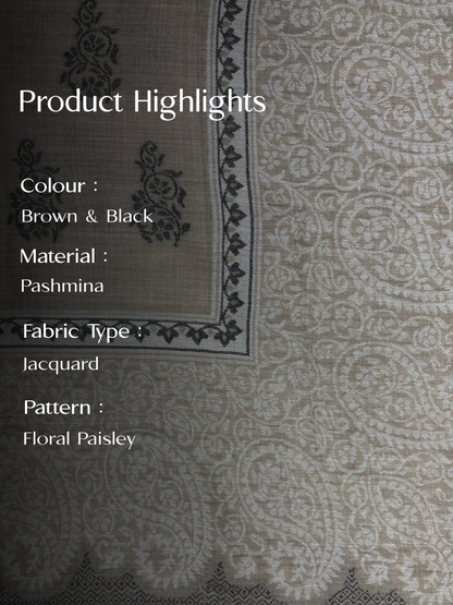 Tusser and Black Pashmina Jacquard Dupatta