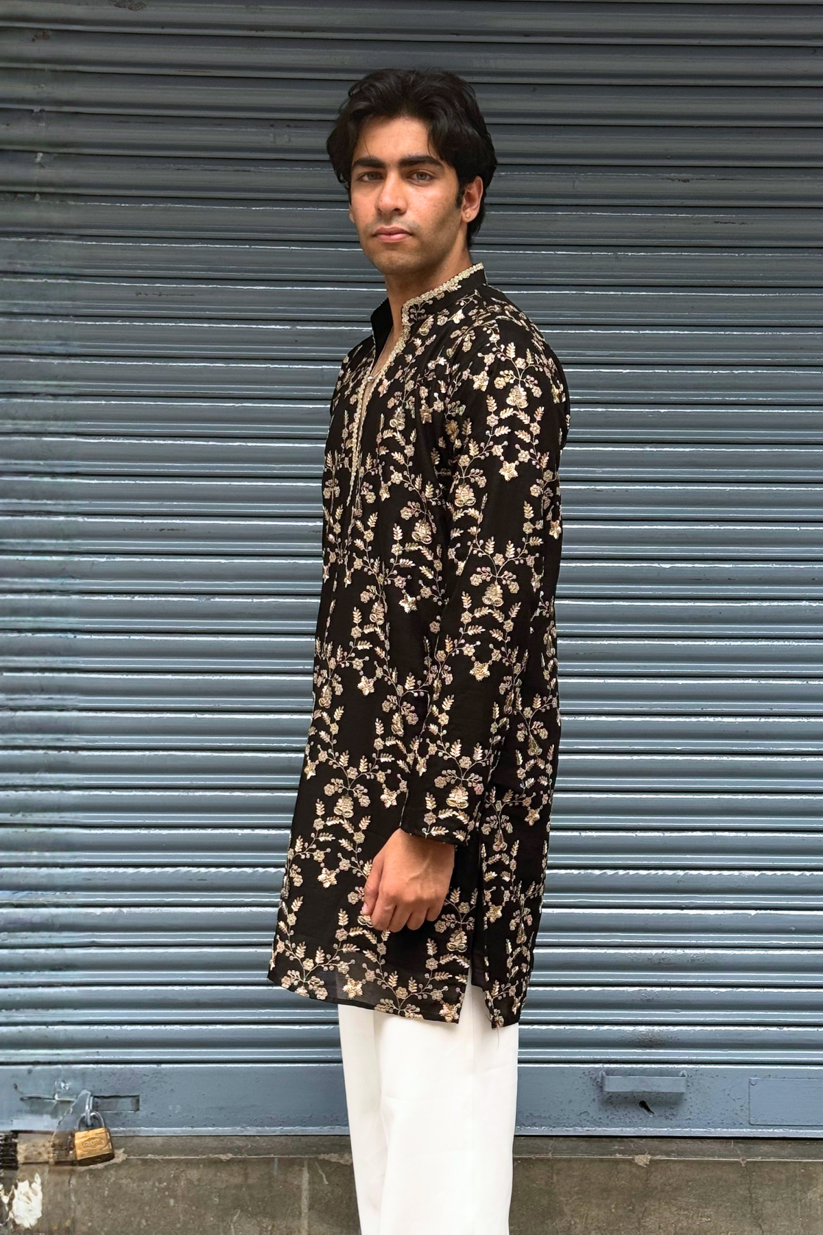 Rust Maroon Silk Base Short Kurta Set with Jari Embroidery