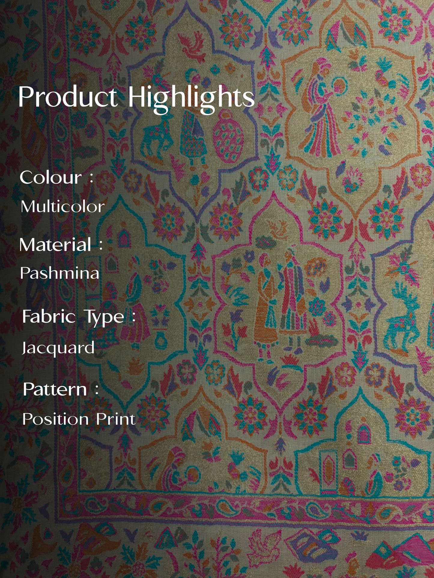 Multicolour Pashmina Jacquard Dupatta