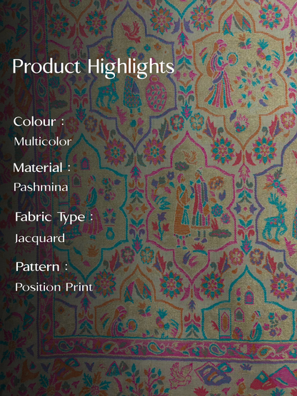 Multicolour Pashmina Jacquard Dupatta