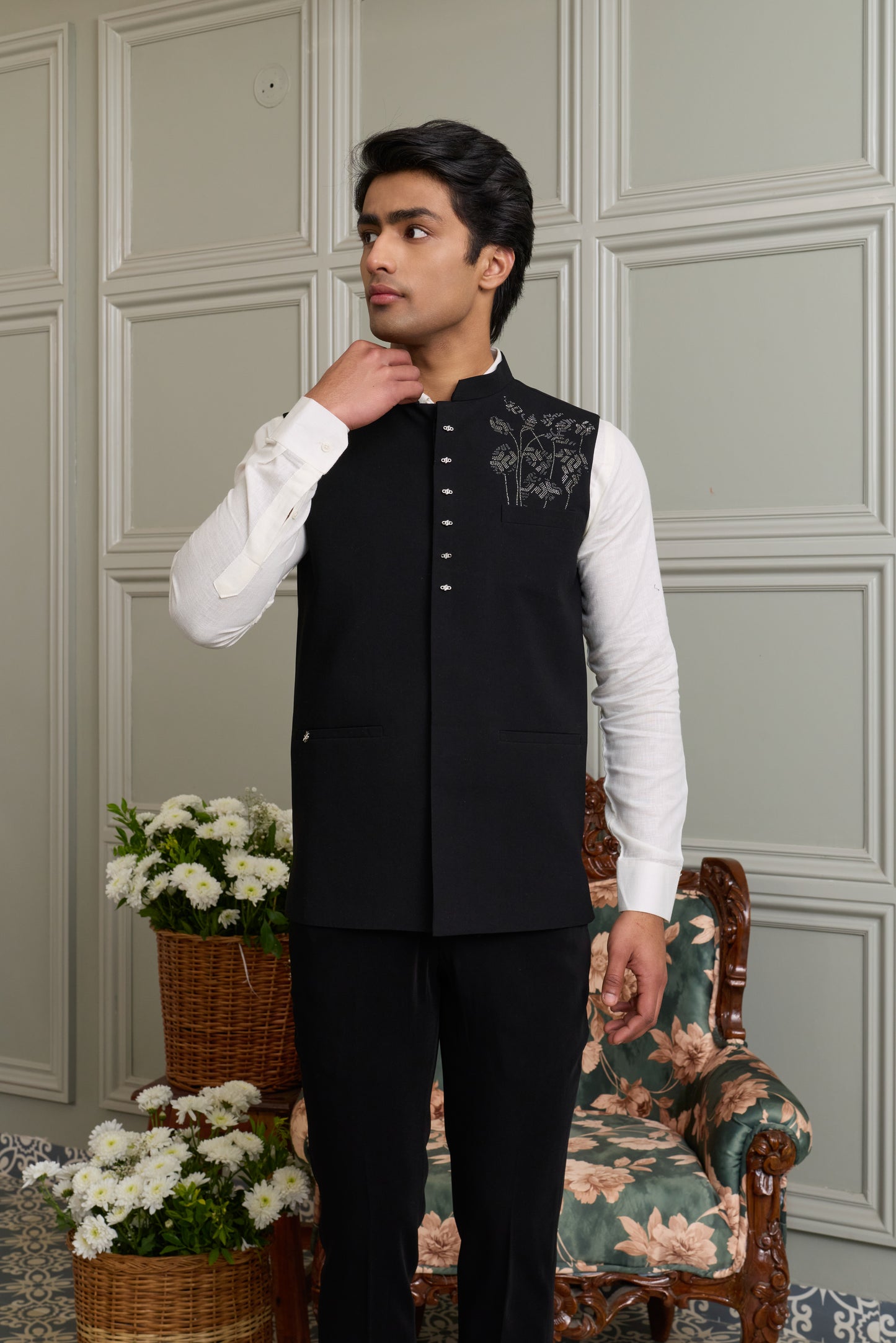 Modi Jacket with Hotfix Butta Detailing