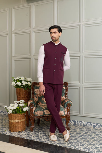 Japanese Lachhka Modi Jacket with Hotfix Butta Motif