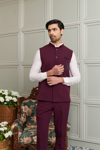 Japanese Lachhka Modi Jacket with Hotfix Butta Motif