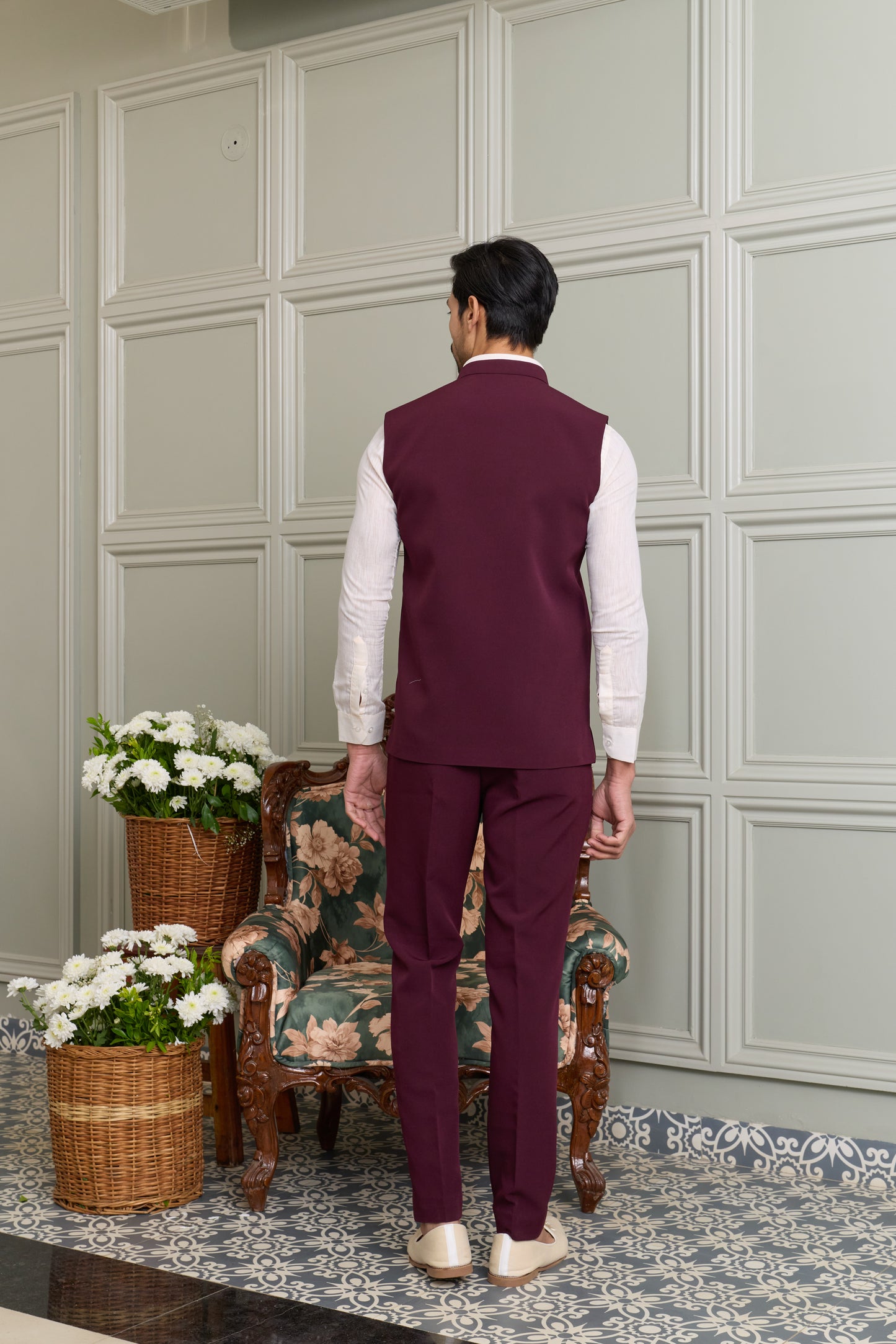 Japanese Lachhka Modi Jacket with Hotfix Butta Motif