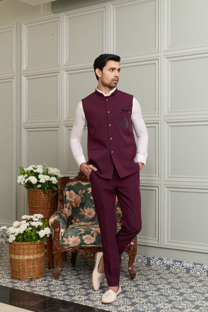 Japanese Lachhka Modi Jacket with Hotfix Butta Motif