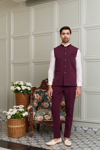 Japanese Lachhka Modi Jacket with Hotfix Butta Motif