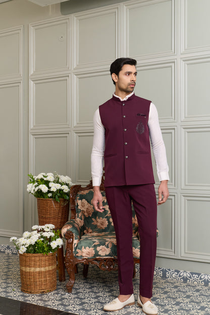 Japanese Lachhka Modi Jacket with Hotfix Butta Motif