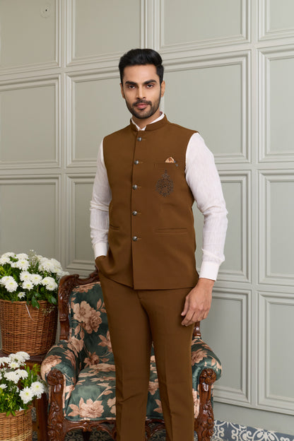 Japanese Lachhka Modi Jacket with Hotfix Butta Motif