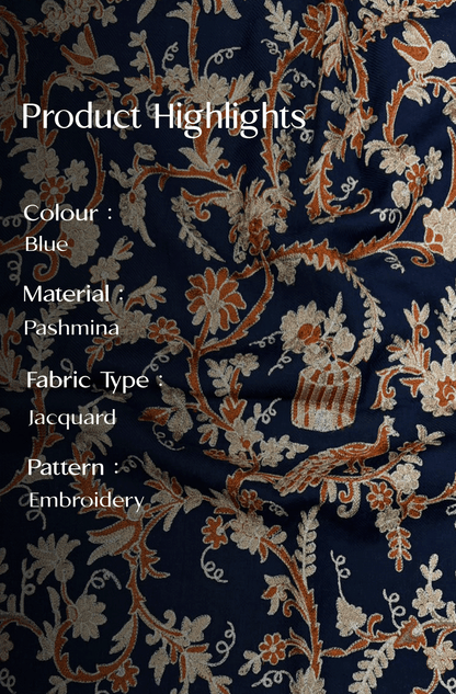 Multicolour Pashmina Jacquard Dupatta with Embroidery