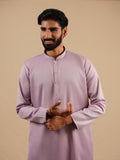 Men's Lavender Satin Silk Plain Kurta Set