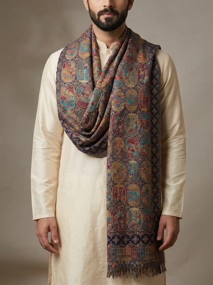 Multicolour Pashmina Zari Jacquard Dupatta