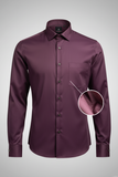 Men’s Plum Brown Satin Slim Fit Shirt