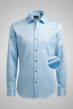 Men’s Sky Blue Lycra Satin Slim Fit Shirt