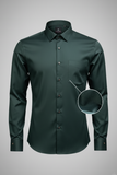 Men’s Bottle Green Satin Slim Fit Shirt