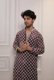 Men's Lavender Tie-Dye Rayon Kurta Set with Sequins & Mirror Work Dupatta