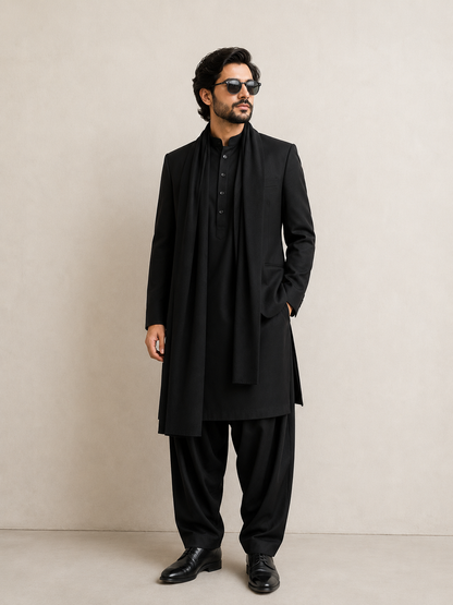 Black Armani Imported Party Kurta