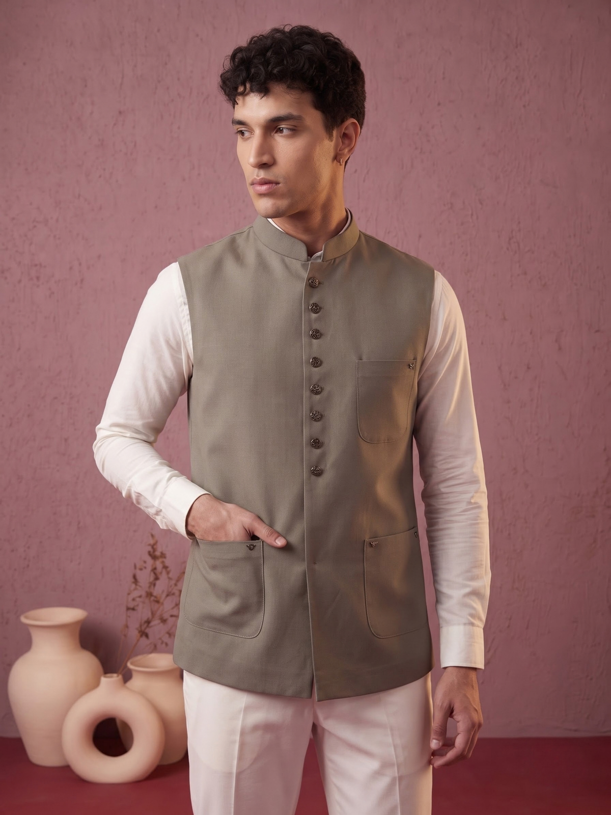 Fine-Finish Suiting Bandi Jacket
