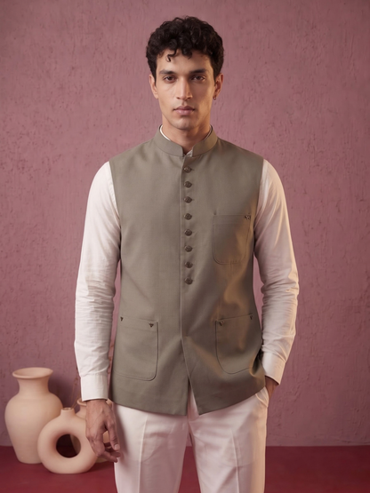 Fine-Finish Suiting Bandi Jacket