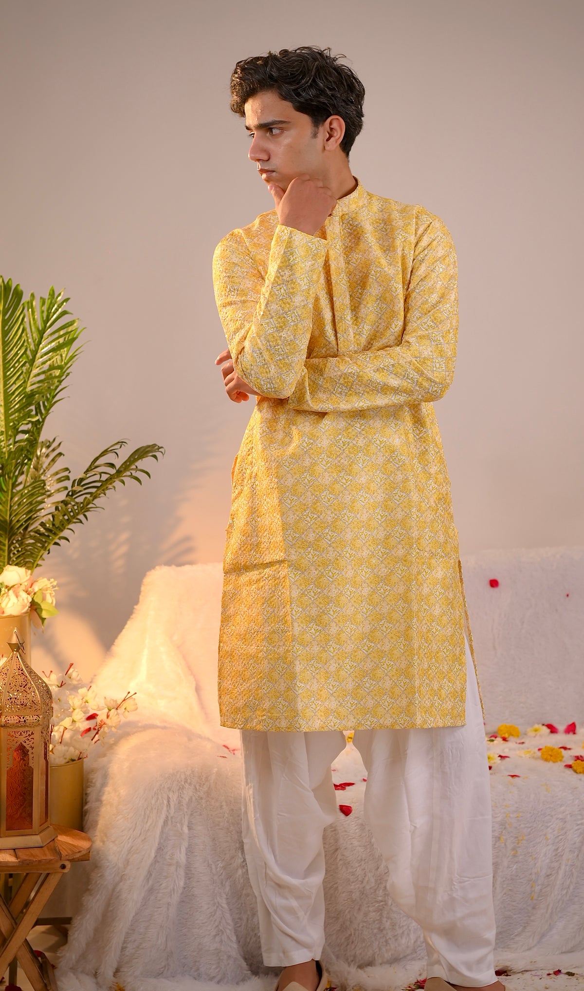 Yellow Silk Kurta Set