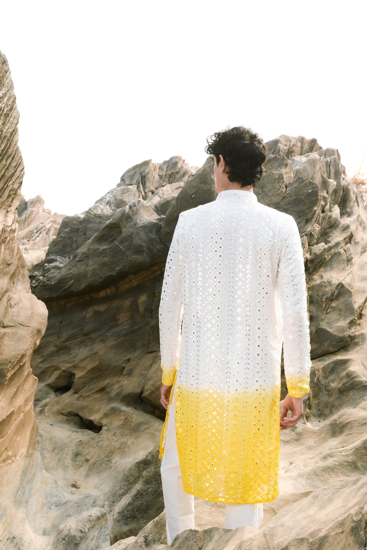 ombre yellow Kurta Set