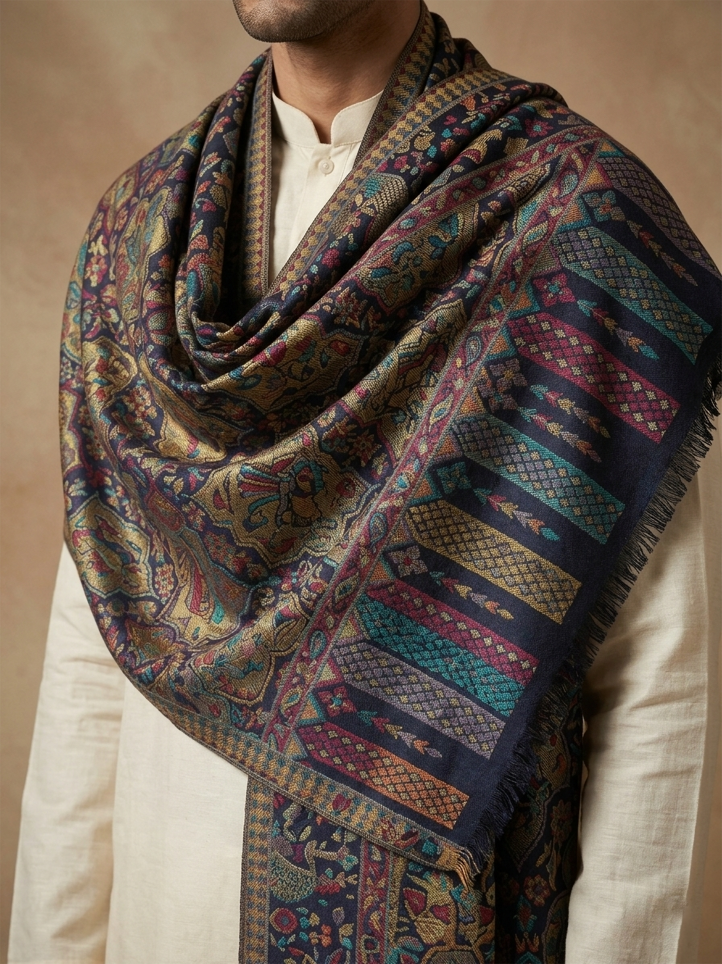 Multicolour Pashmina Jacquard Dupatta