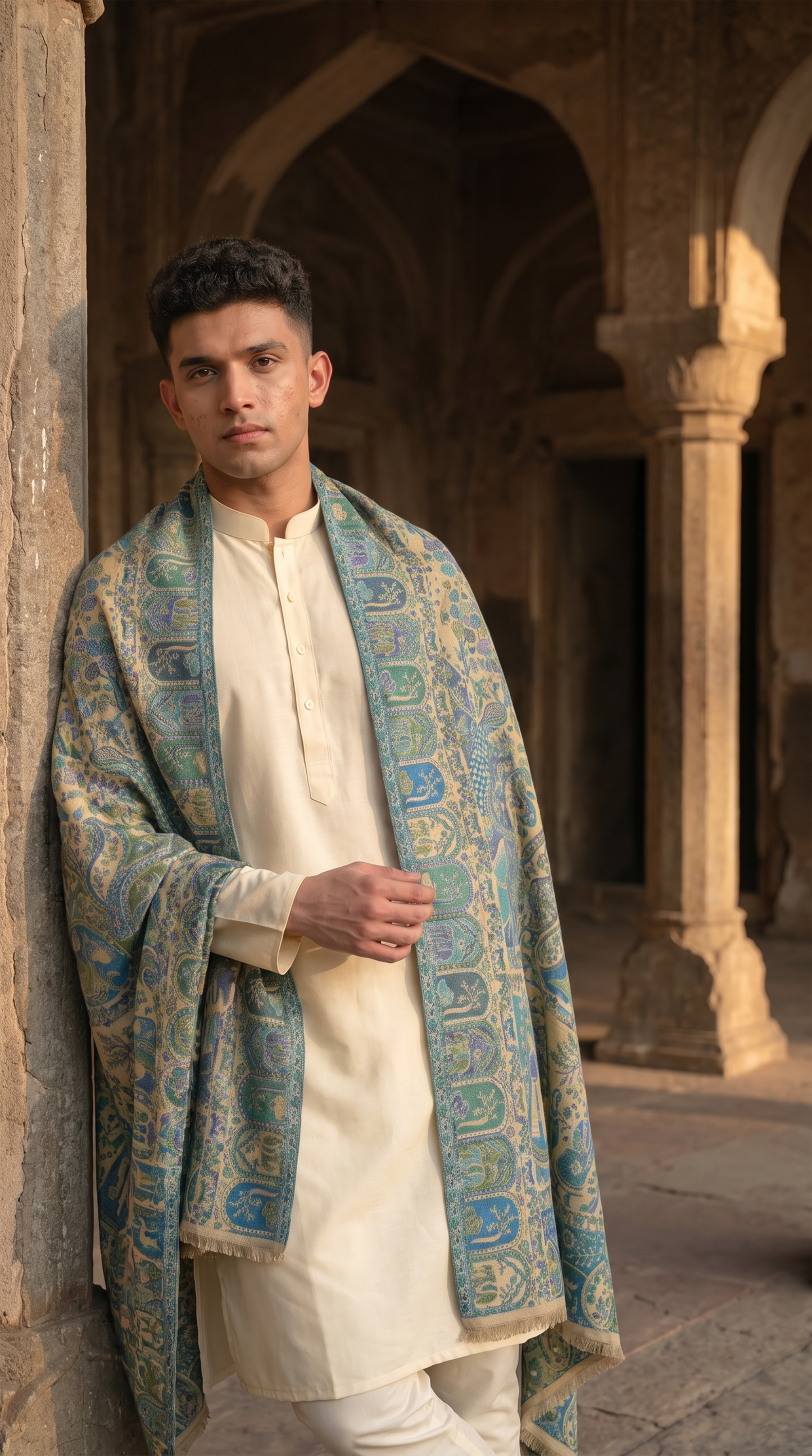 Multicolour Pashmina Jacquard Dupatta