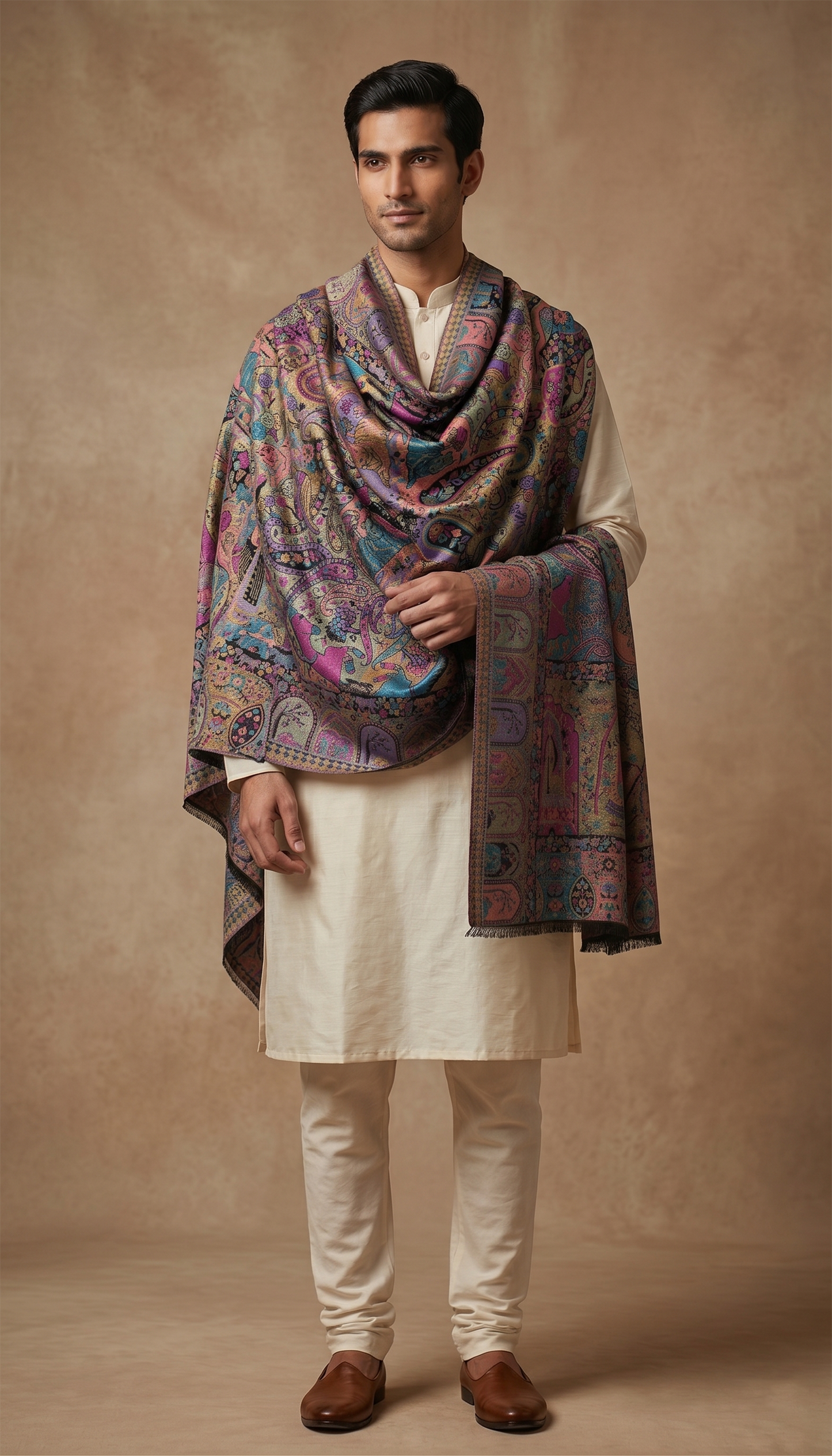 Multicolour Pashmina Jacquard Dupatta