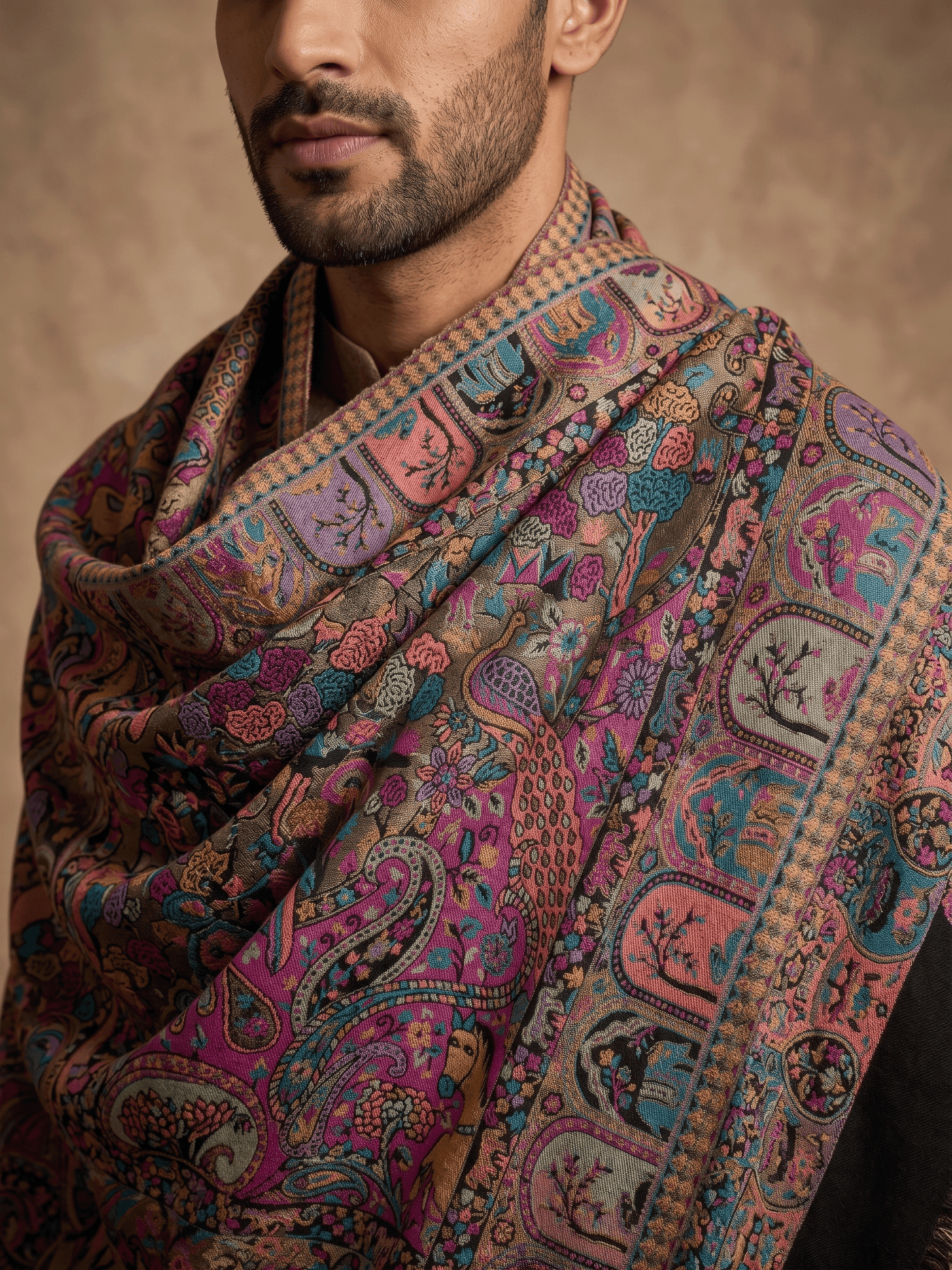 Multicolour Pashmina Jacquard Dupatta