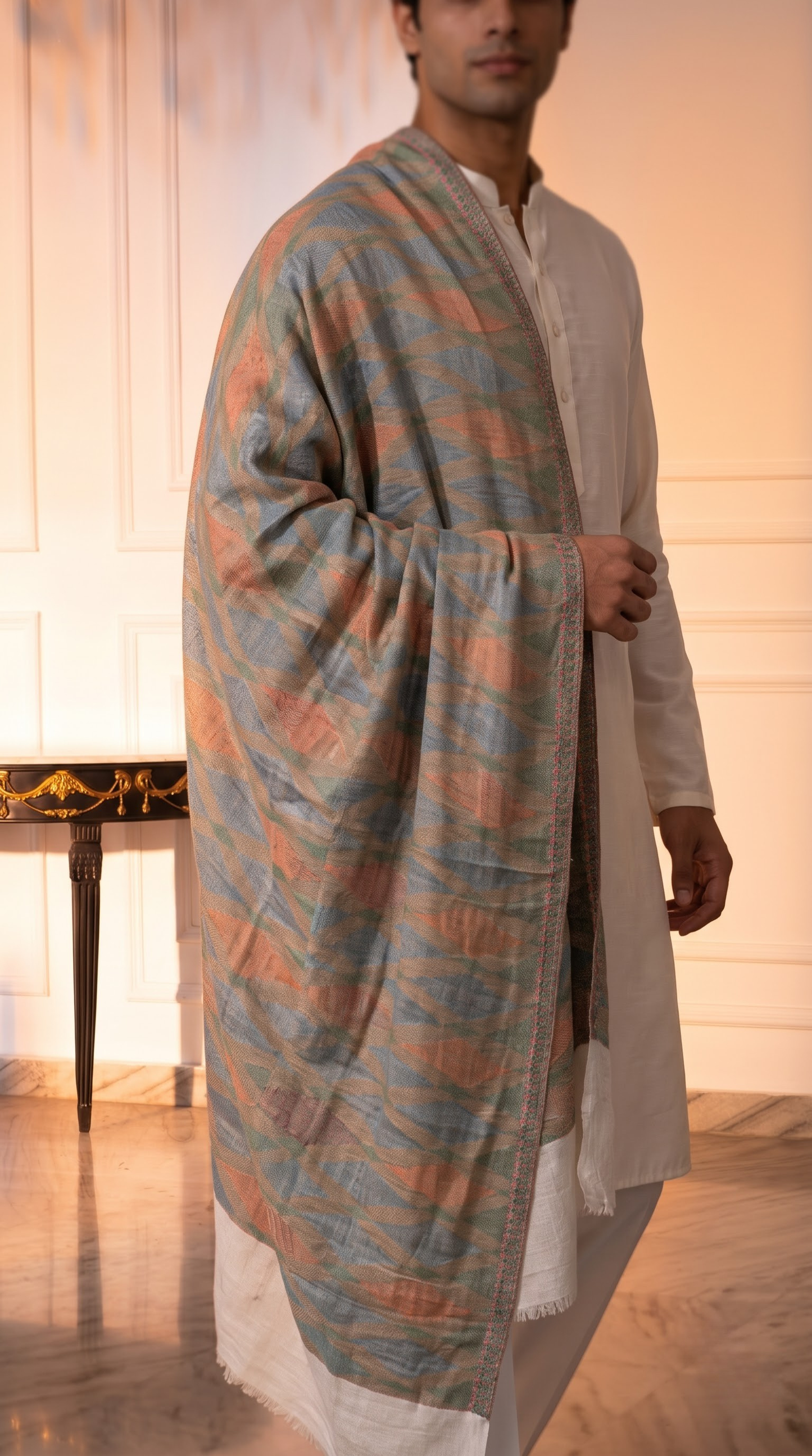 Multicolour Pashmina Jacquard Dupatta
