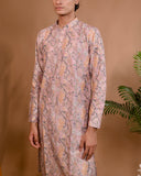 Dusky Pink Sequins Threadwork Embroidery Kurta Set