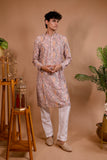 Dusky Pink Sequins Threadwork Embroidery Kurta Set