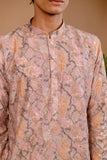 Dusky Pink Sequins Threadwork Embroidery Kurta Set