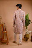 Dusky Pink Sequins Threadwork Embroidery Kurta Set