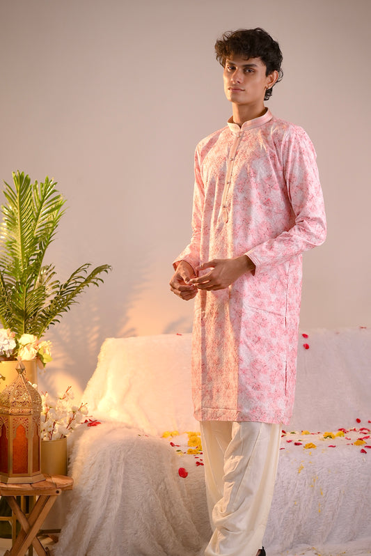 Off White Rayon Kurta Set