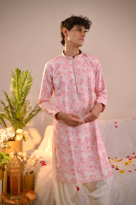 Off White Rayon Kurta Set