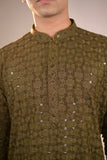 Mehandi Rayon Kurta Set