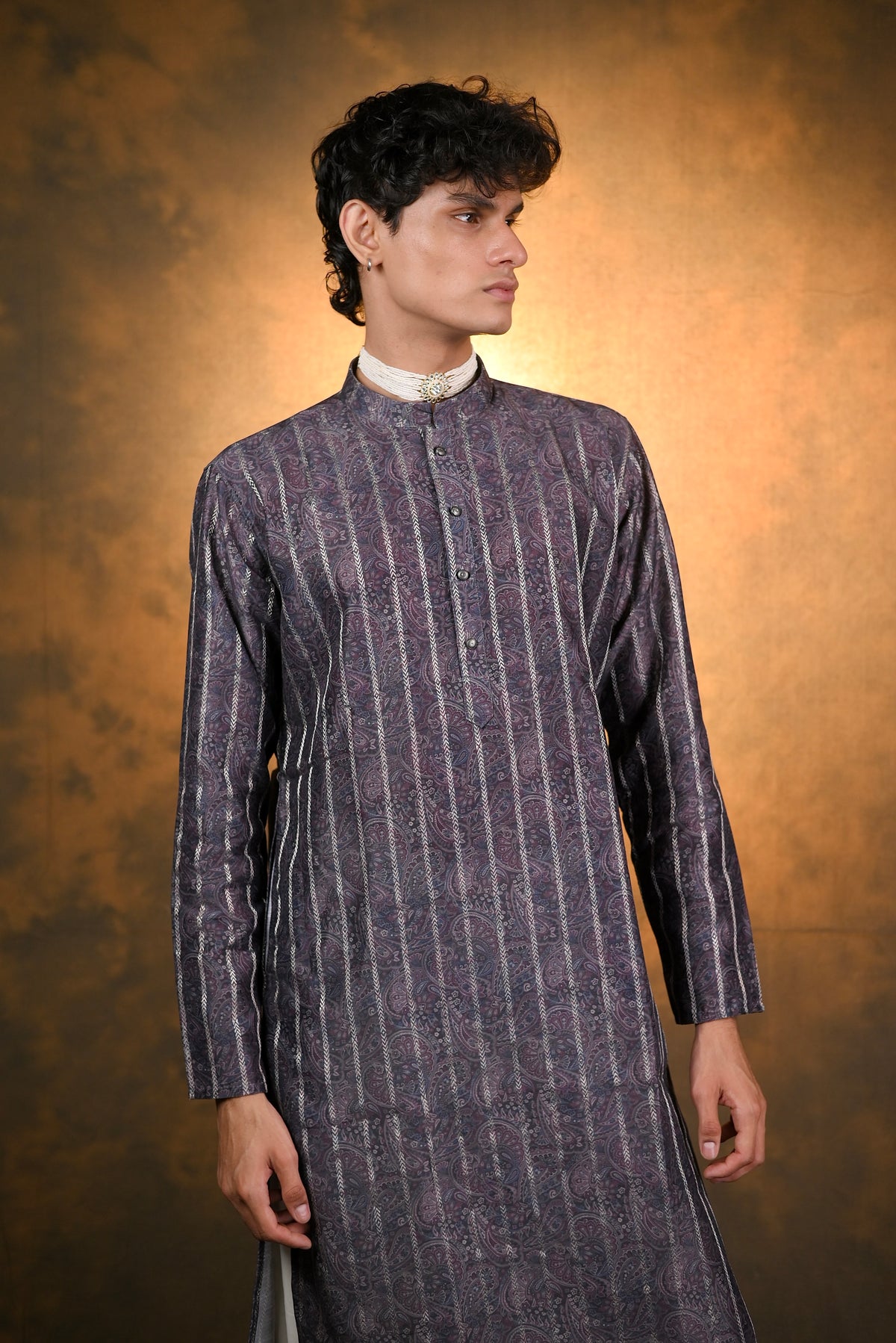 Grey Silk Kurta Set