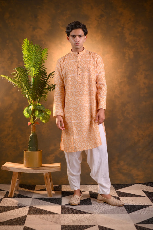 Yellow Cotton kurta set