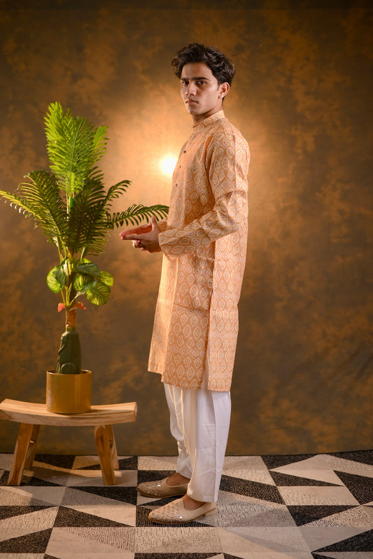 Yellow Cotton kurta set