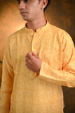 Yellow Silk Kurta Set