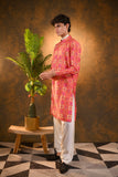 Peach Cotton Kurta Set