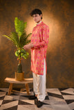 Peach Cotton Kurta Set